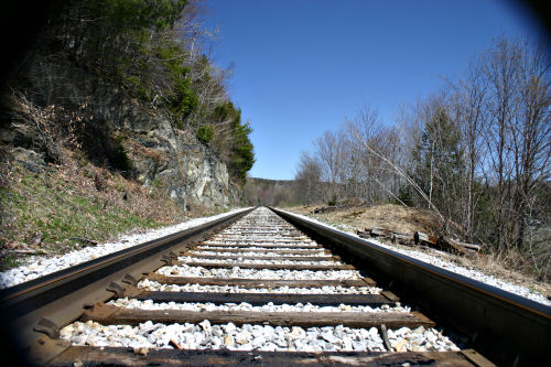 Tracks to vanishing point, Northfield Falls